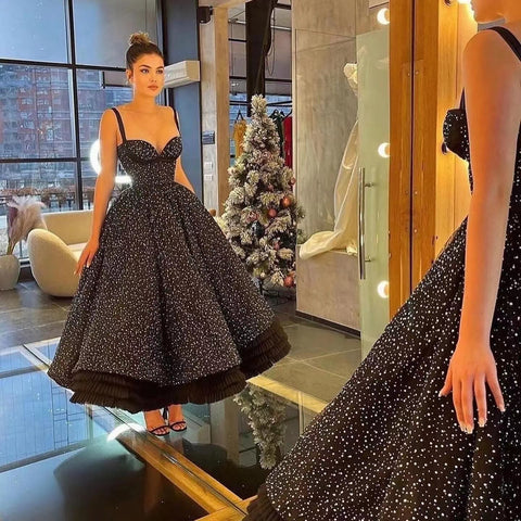 Gorgeous Spaghetti Strap Sweetheart Ball Gown Prom Dress