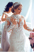 Wunderschönes süßes Spitzen-Tüll-Meerjungfrauen-Brautkleid für Frühling und Sommer