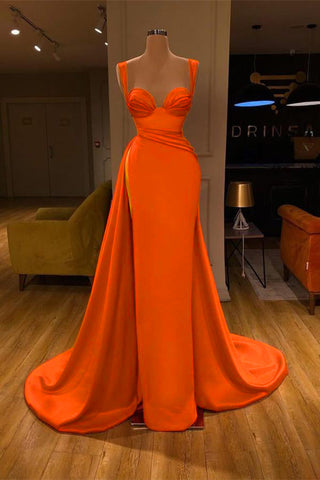 Gorgeous Royal Blue Sweetheart Sleeveless Long Slit Mermaid Evening Dresses