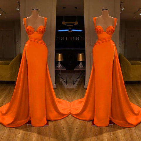 Gorgeous Royal Blue Sweetheart Sleeveless Long Slit Mermaid Evening Dresses