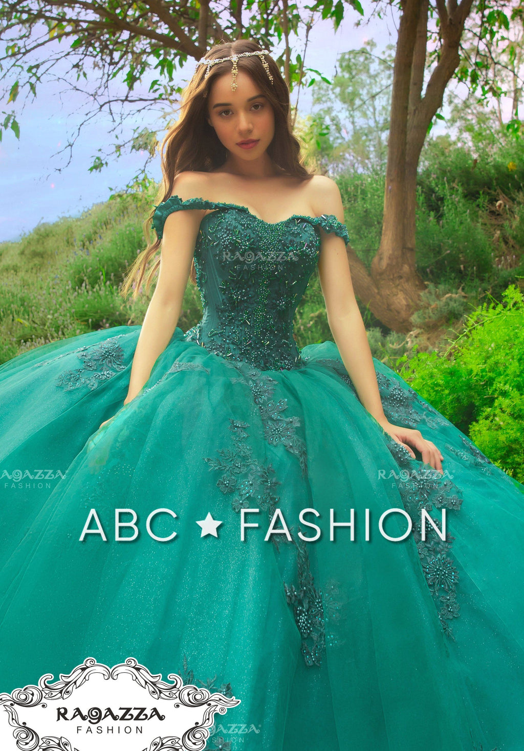 Green Quinceanera Dress by Ragazza DV54-554