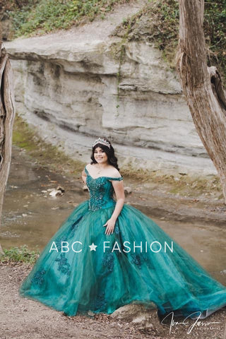 Grünes Quinceanera-Kleid von Ragazza DV54-554