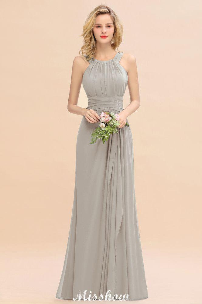 Halter A-line Bridesmaid Dresses Floor-Length Dress for Wedding Party