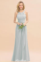 Halter A-line Bridesmaid Dresses Floor-Length Dress for Wedding Party