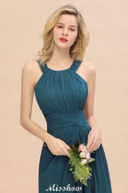 Halter A-line Bridesmaid Dresses Floor-Length Dress for Wedding Party