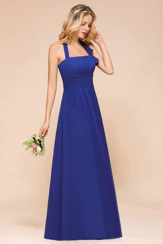 Neckholder A-Linie Hochzeitspartykleid Chiffon Brautjungfernkleid