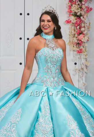 Besticktes Neckholder-Quinceanera-Kleid von LA Glitter 24057