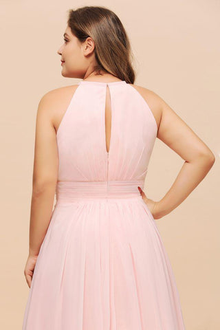 Neckholder-Brautjungfernkleid in Übergröße, Chiffon, für Hochzeiten und Partys, für Mädchen