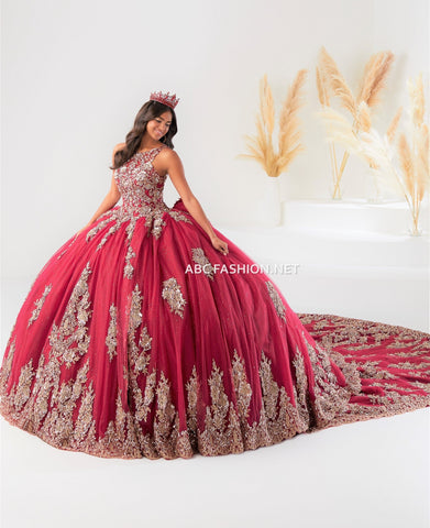 Vestido de quinceanera com alças e cauda da House of Wu 26032T
