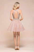 Trägerbesetztes Glitzer-Kurzballkleid für den Homecoming-Anlass mit Blumen-Spitze, A-Linie, Knie lang