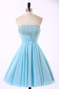 Hochwertige Chiffon Hellblau Homecoming Kleider PG022