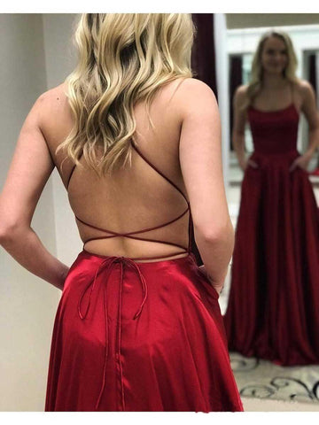 High Slit Spaghetti Straps Royal Blue Long Prom Dress PG750