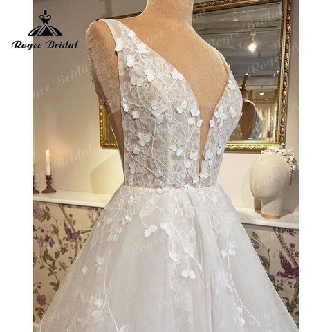 Hochzeiten 2022 Robe Mariee Prinzessin A-linie Brautkleid mit Tiefem V-ausschnitt Tank Braut Empfang Kleid vestido de noiva princesa