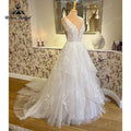 Robe de mariée princesse 2022 ligne A avec encolure en V profond bustier robe de réception de mariée vestido de noiva princesa