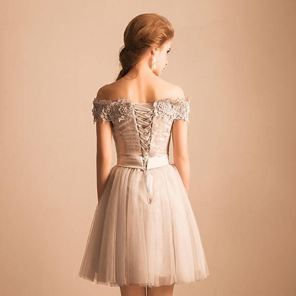 Homecoming Dress Off-the-shoulder Lace Short Prom Dress Party Dress  PD352