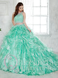 Crop Top Quinceanera Dress with Mini Skirt by House of Wu 26813