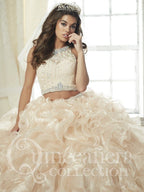 Crop Top Quinceanera Dress with Mini Skirt by House of Wu 26813