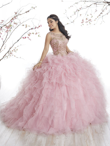 Ärmelloses Quinceanera-Kleid mit Rüschen von House of Wu 26835