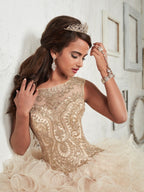Ruffled Sleeveless Quinceanera Dress by House of Wu 26835