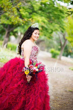 Ruffled Strapless Quinceanera Dress by House of Wu 26838