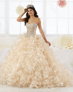 Strapless Ruffled Quinceanera Dress by House of Wu 26845