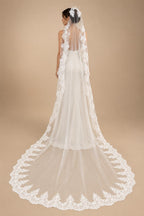 1 Layer Cathedral veil wedding veil women veil white ivory sequins lace veil bridal veil cover face veil with comb