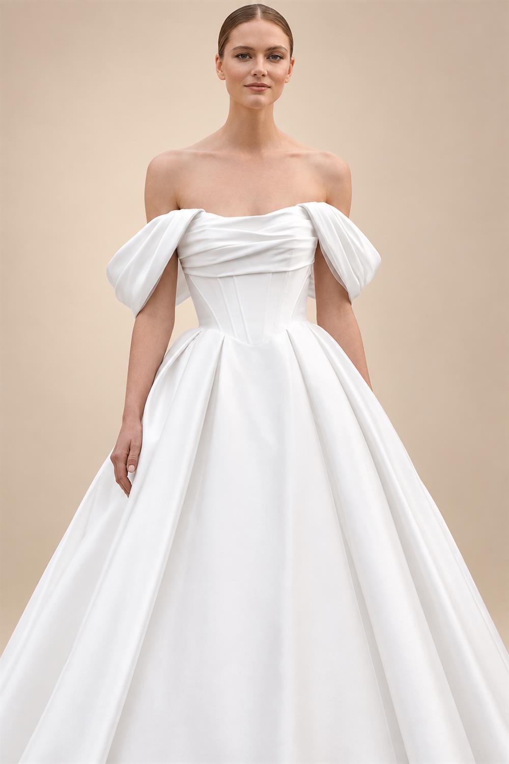 Pleat Off The Shoulder A-Line Wedding Dress Sweetheart Women 2026 Backless Sweep Train Vestidos De Novia Customized