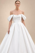 Pleat Off The Shoulder A-Line Wedding Dress Sweetheart Women 2026 Backless Sweep Train Vestidos De Novia Customized