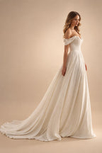 Sweetheart Off The Shoulder A-Line Wedding Dresses 2026 Women Flowers Lace Pleat Open Back Satin Vestidos Customized