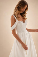Sweetheart Off The Shoulder A-Line Wedding Dresses 2026 Women Flowers Lace Pleat Open Back Satin Vestidos Customized