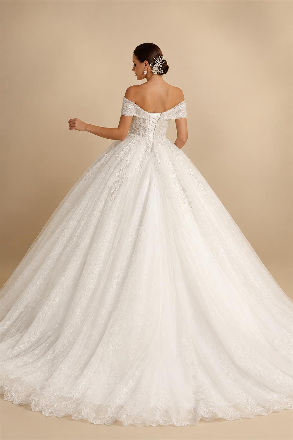 Princess Beading Wedding Dresses 2026 For Bride Off Shoulder Sleeveless Women Glitter Ball Bridal Gown Customized
