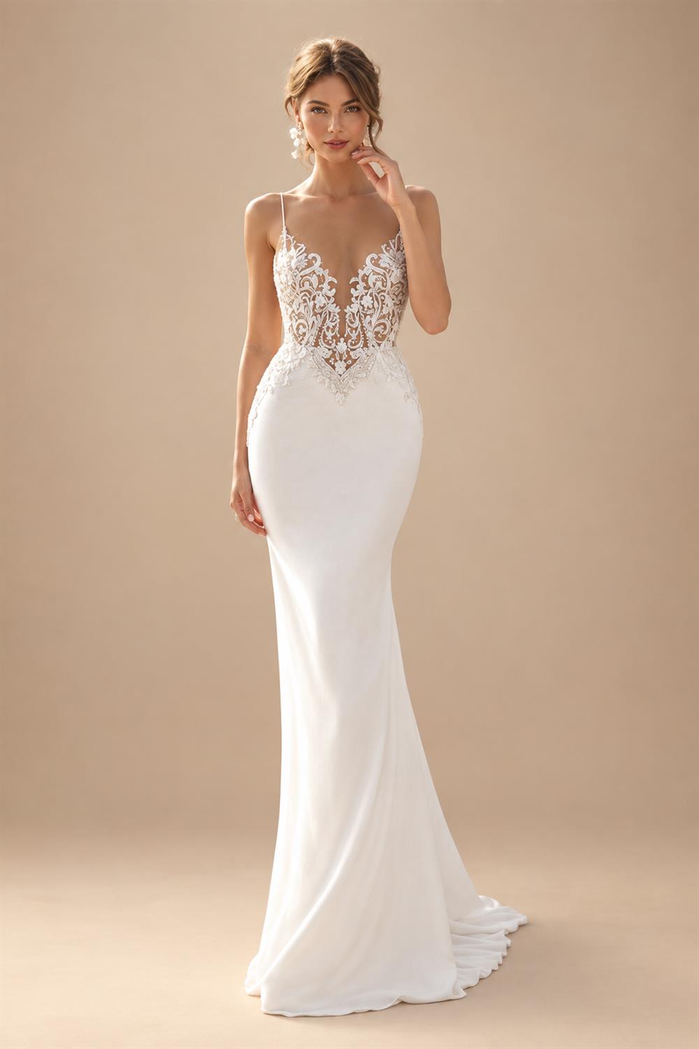 Modern Illusion Back Mermaid Wedding Dress 2026 Beading Sexy Off The Shoulder Crepe Woman Bridal Dress Customized