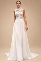 Boho Floral Lace Applique Bridal Gown with Jacket Sweep Train A-Line Wedding Dress Robes De Soirée Customized