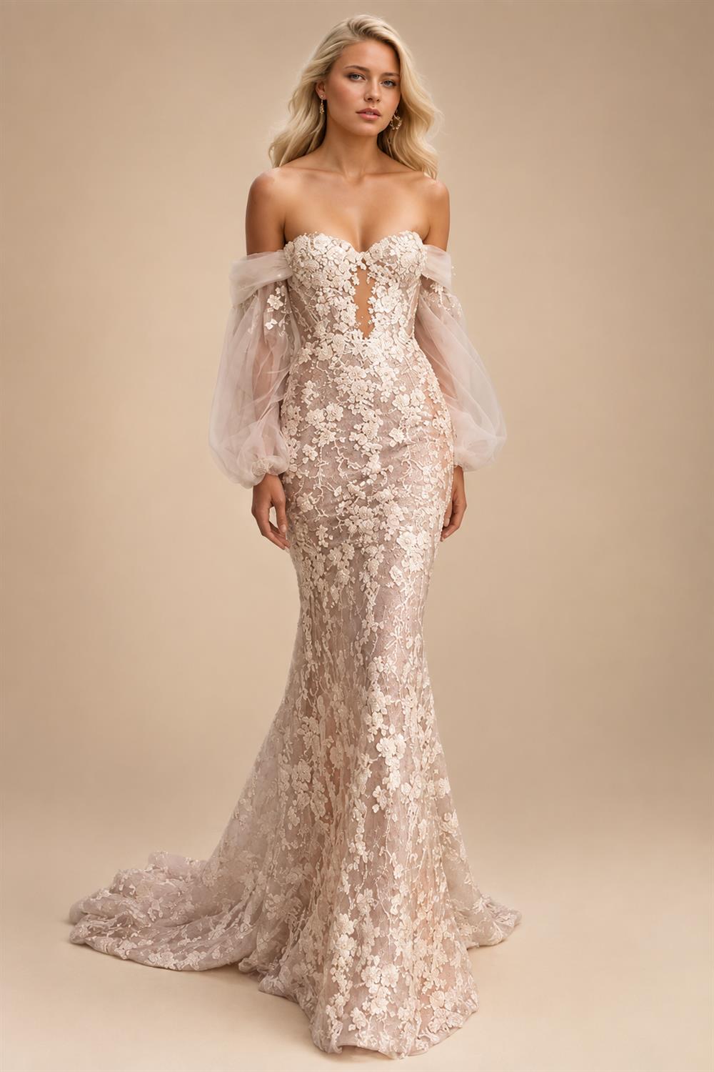 Mermaid Vintage Wedding Dresses 2024 Sweetheart Off The Shoulder Vestido De Novia Appliques 3D Flowers Robe De Marie