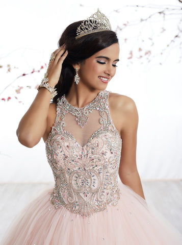 Illusion A-Linie Quinceanera-Kleid von Fiesta Gowns 56327