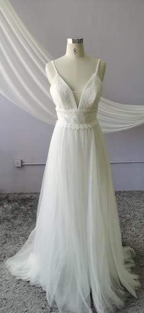 NumberSea Wedding Dress Lace Bodice Elegant Bridal Dress