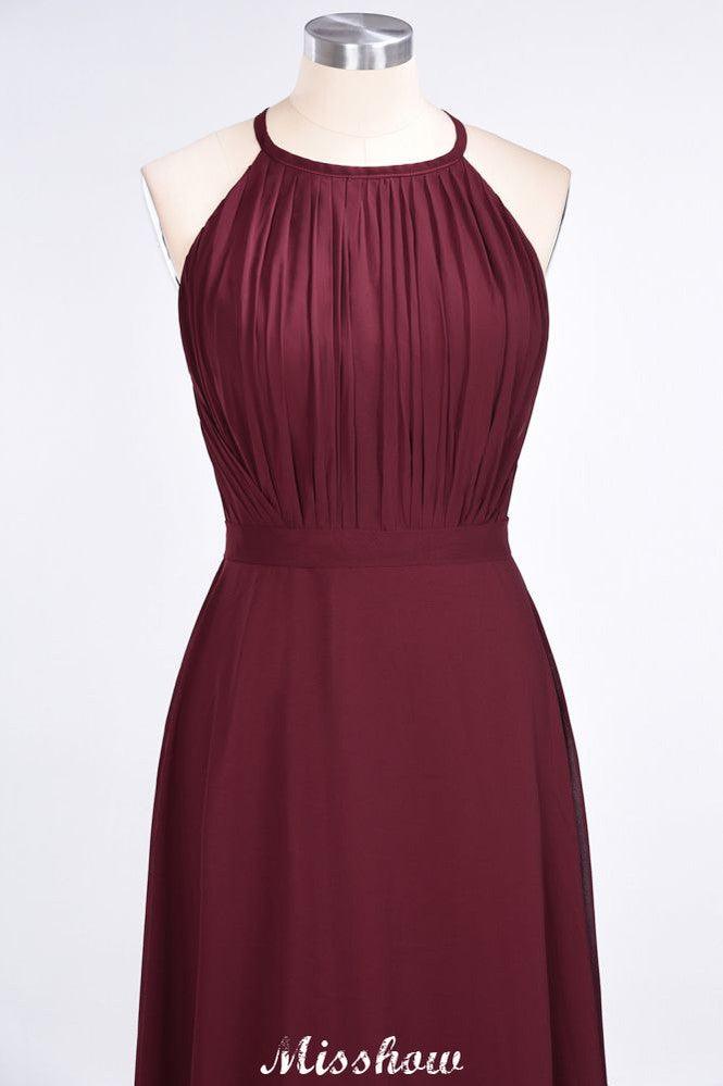 Jewel Sleeveless Floor-Length Bridesmaid Dress Ruffles Spaghetti aline Maid of Honor Dress