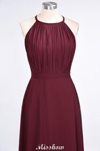 Jewel Sleeveless Floor-Length Bridesmaid Dress Ruffles Spaghetti aline Maid of Honor Dress