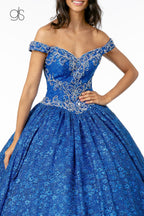 Jeweled Off the Shoulder Ball Gown by Elizabeth K GL1821