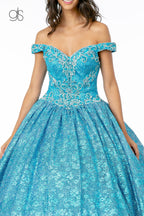 Jeweled Off the Shoulder Ball Gown by Elizabeth K GL1821