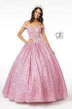 Jeweled Off the Shoulder Ball Gown by Elizabeth K GL1821