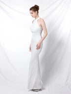 Mermaid / Trumpet Prom Dresses Sparkle & Shine Dress Formal Wedding Guest Floor Length Sleeveless Halter Neck Sequined with Sequin