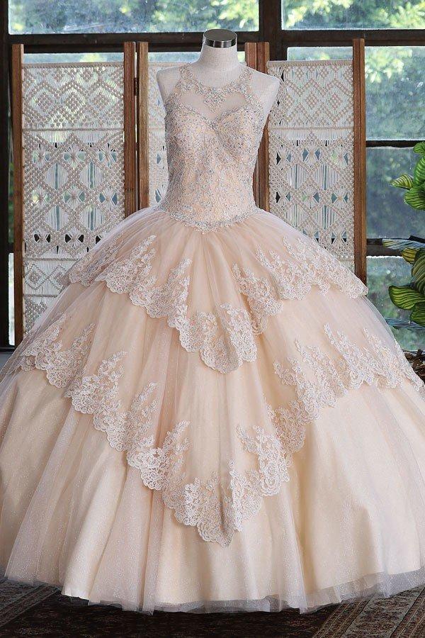Lace Applique Quinceanera Dress by Calla KY75208