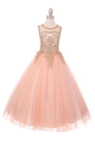 Ärmelloses Ballkleid mit Spitzenapplikation von Cinderella Couture 5041