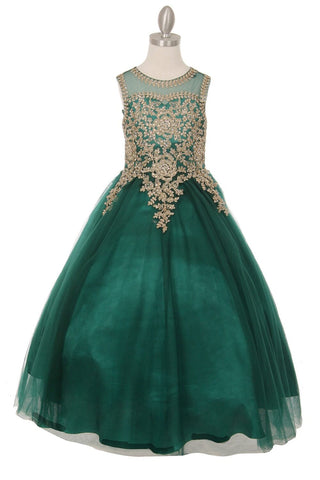 Ärmelloses Ballkleid mit Spitzenapplikation von Cinderella Couture 5041