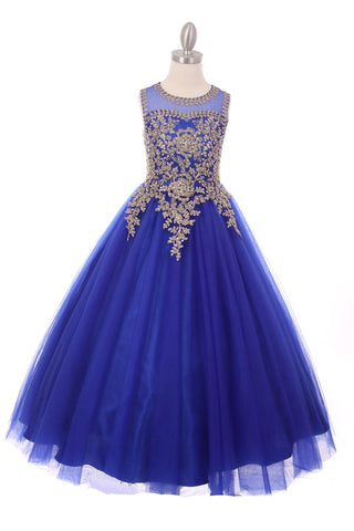 Ärmelloses Ballkleid mit Spitzenapplikation von Cinderella Couture 5041