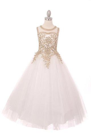 Ärmelloses Ballkleid mit Spitzenapplikation von Cinderella Couture 5041