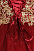 Lace Applique Sleeveless Ball Gown by Cinderella Couture 5041