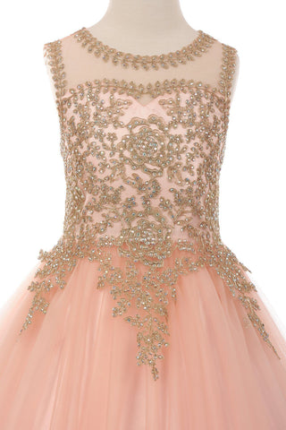 Ärmelloses Ballkleid mit Spitzenapplikation von Cinderella Couture 5041