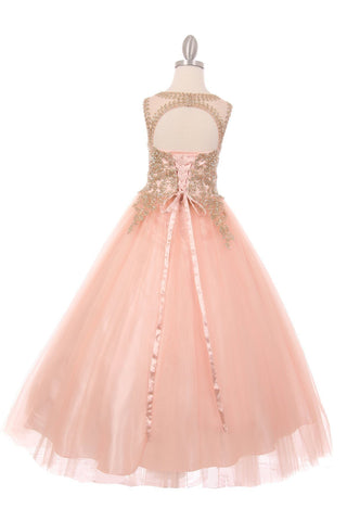 Ärmelloses Ballkleid mit Spitzenapplikation von Cinderella Couture 5041